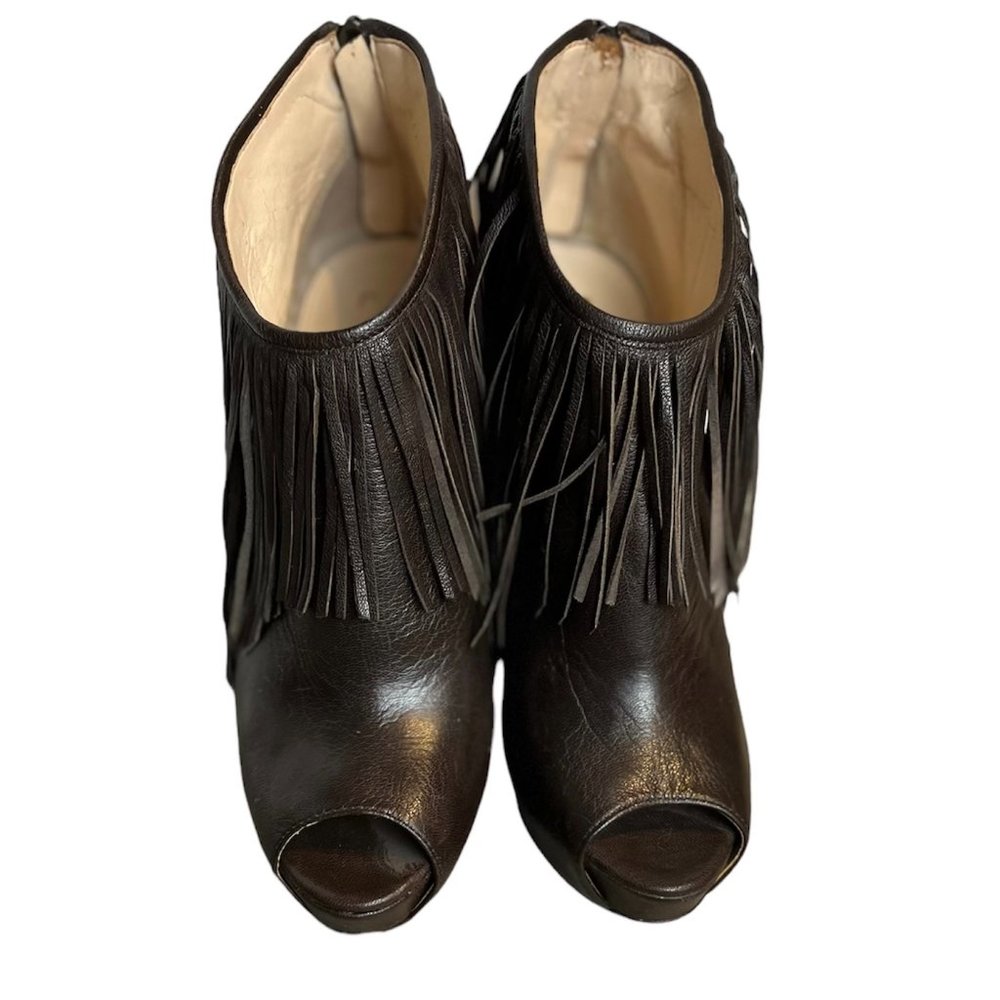 Boutique 9 by Nine West Fringed Peep Toe Booties